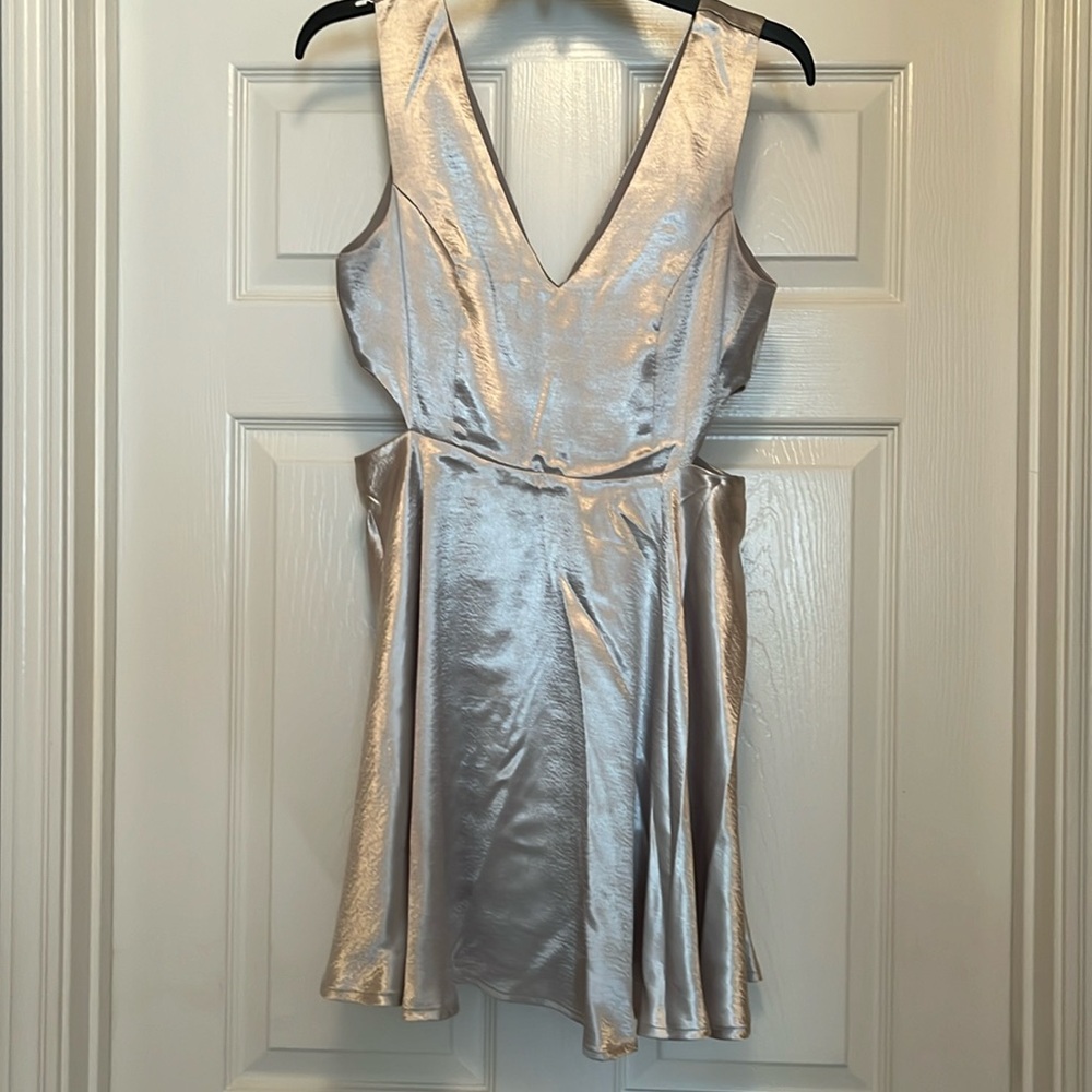 Silence + Noise silver dress size 4.